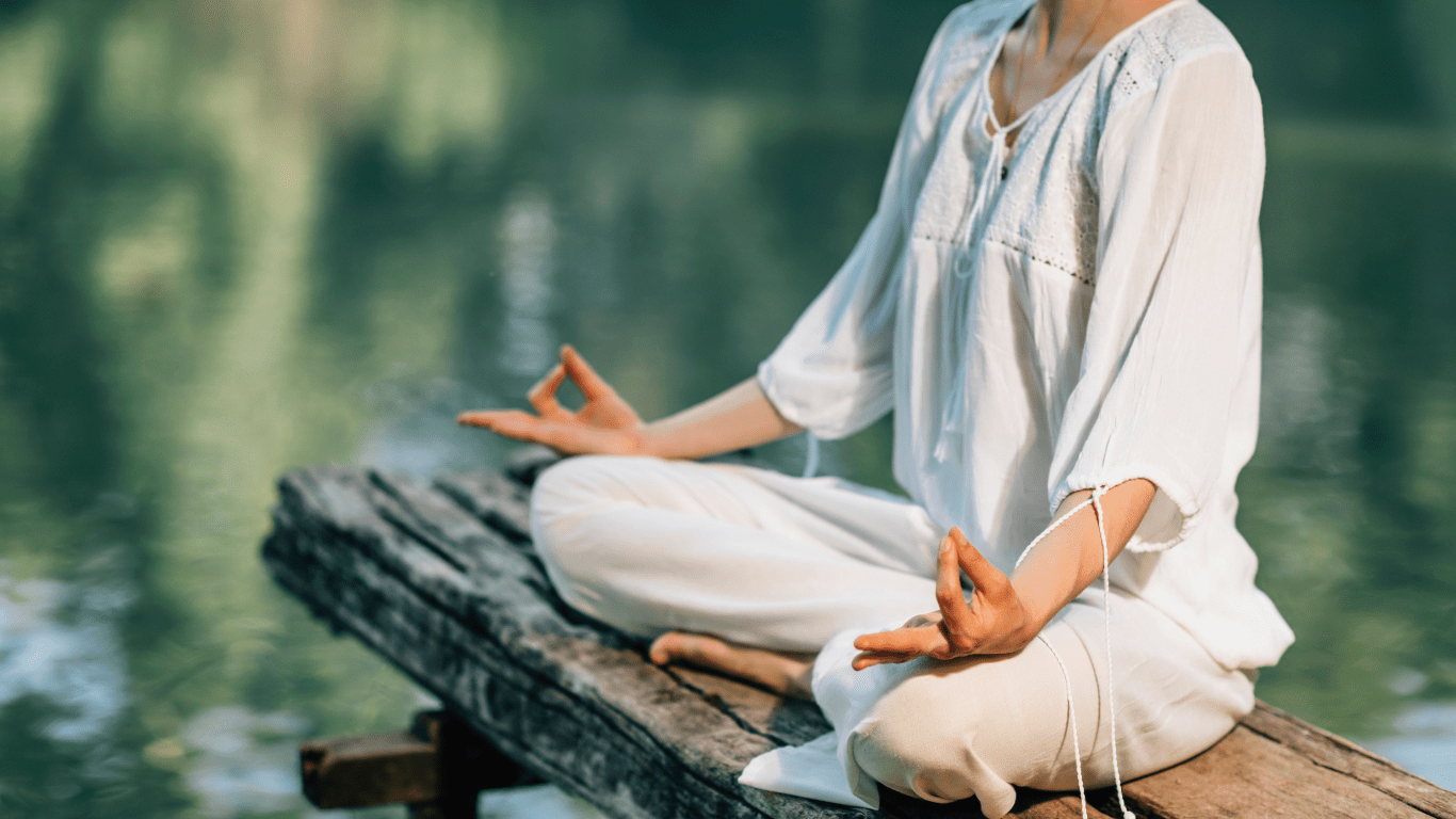 a woman having her meditation time