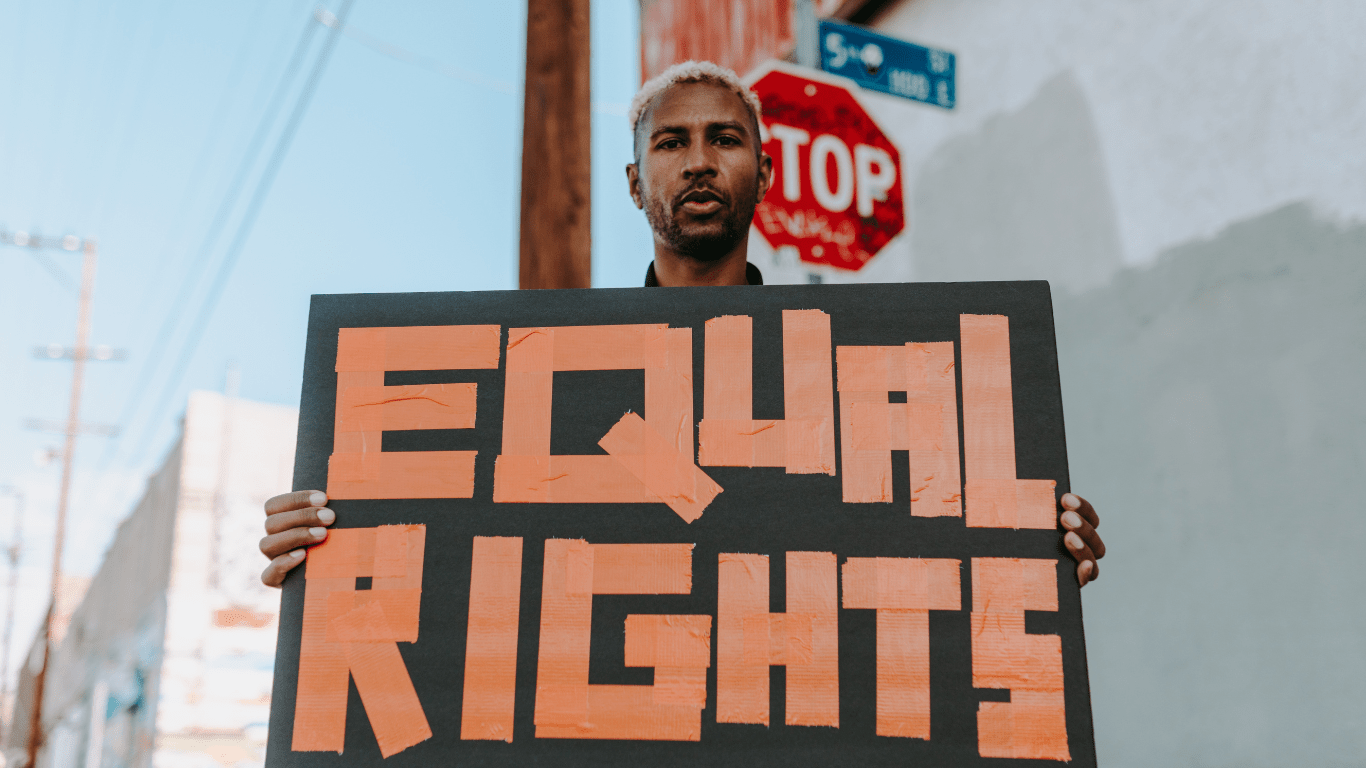 a man fighting for equal rights