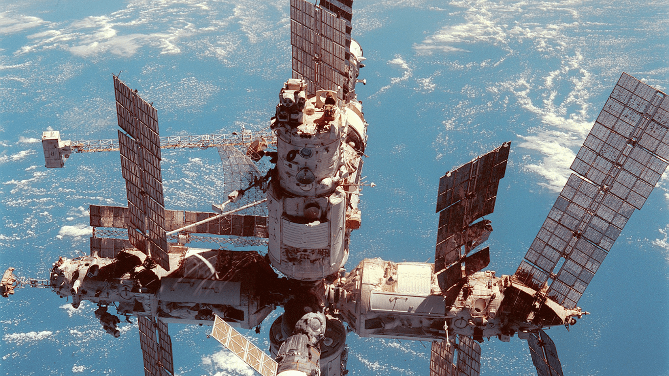 a space station outside the earth