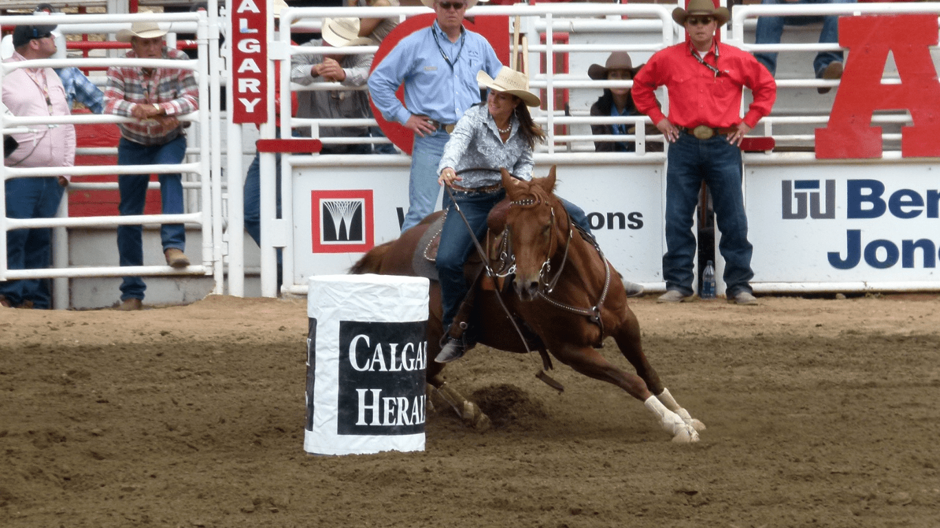 a woman doing a rodeo in a calgary