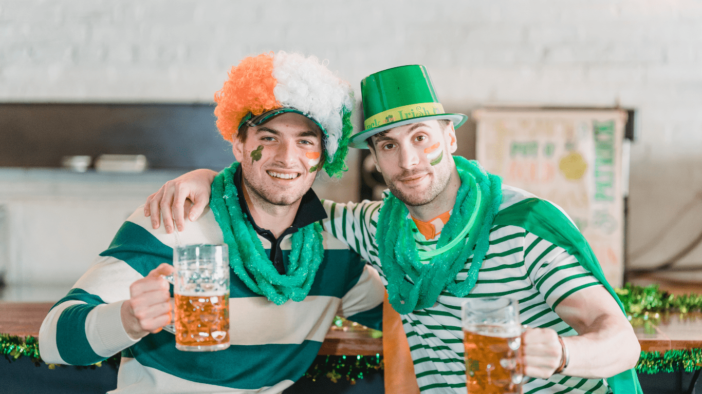 two people celebrating st. patrick day