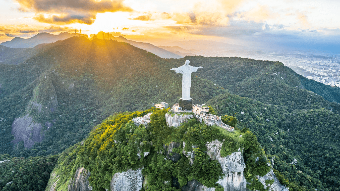 Christ the redeemer statue in rio de janeiro, brazil,