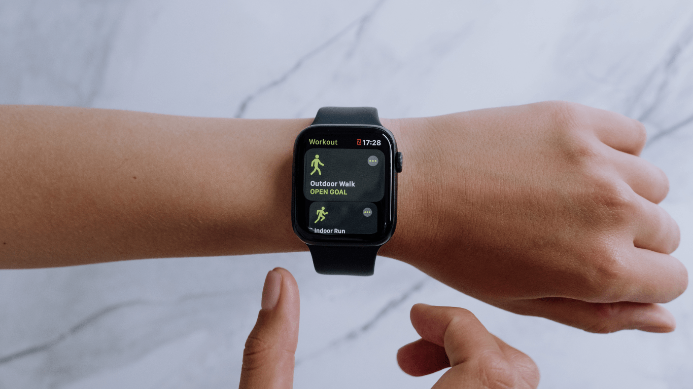 a man wearing a smart watch