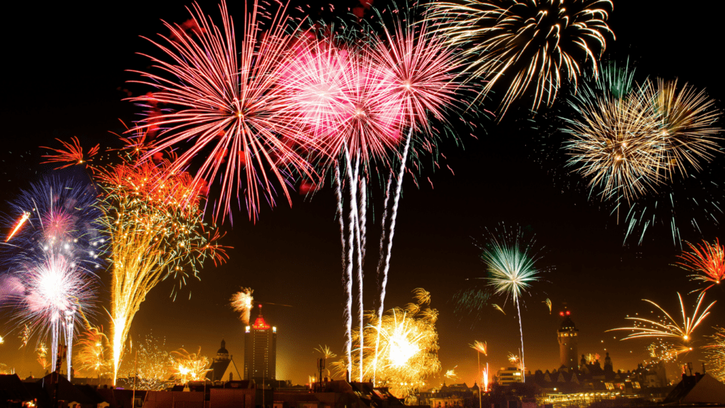 a colorful fireworks display