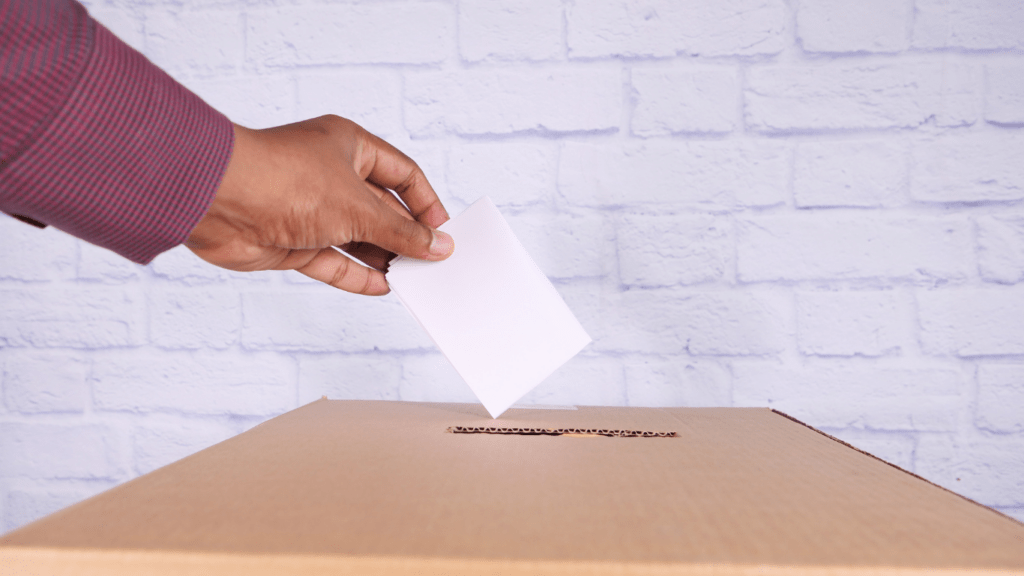 a person submitting it's voting paper