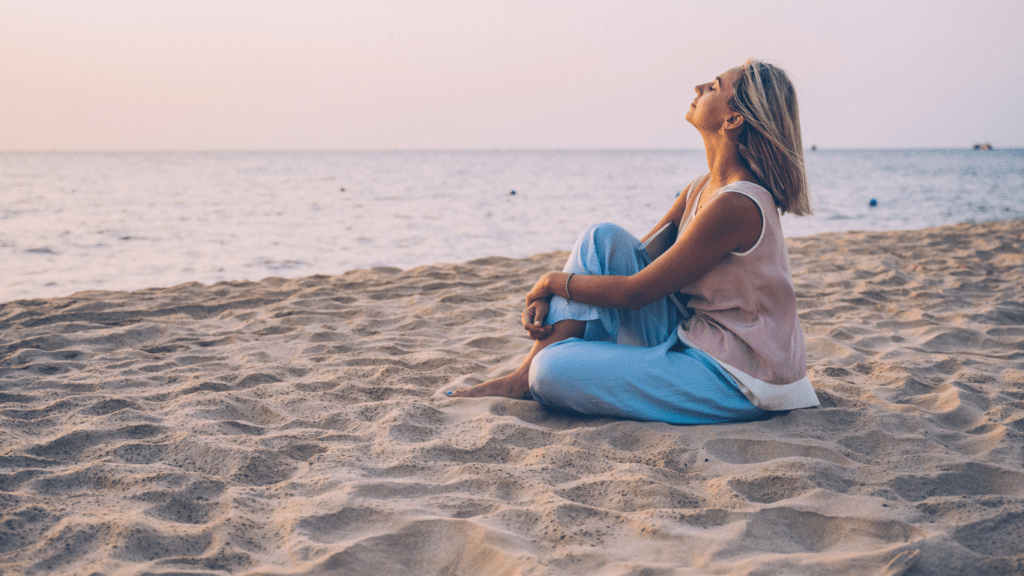 a woman relaxing and having her own time 